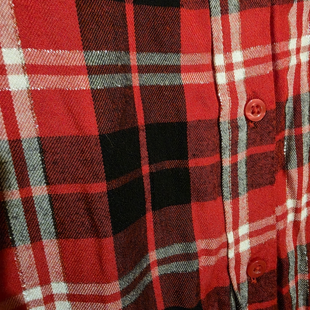 Lane Bryant Red and Black Plaid Shirt - Picture 2 of 3